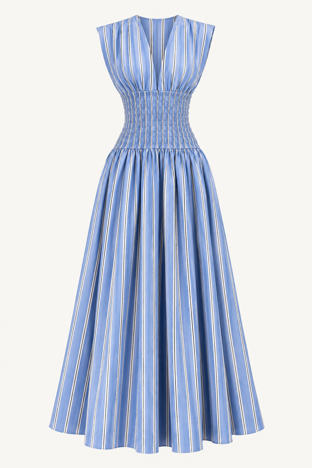 Cornflower Shirred Dress